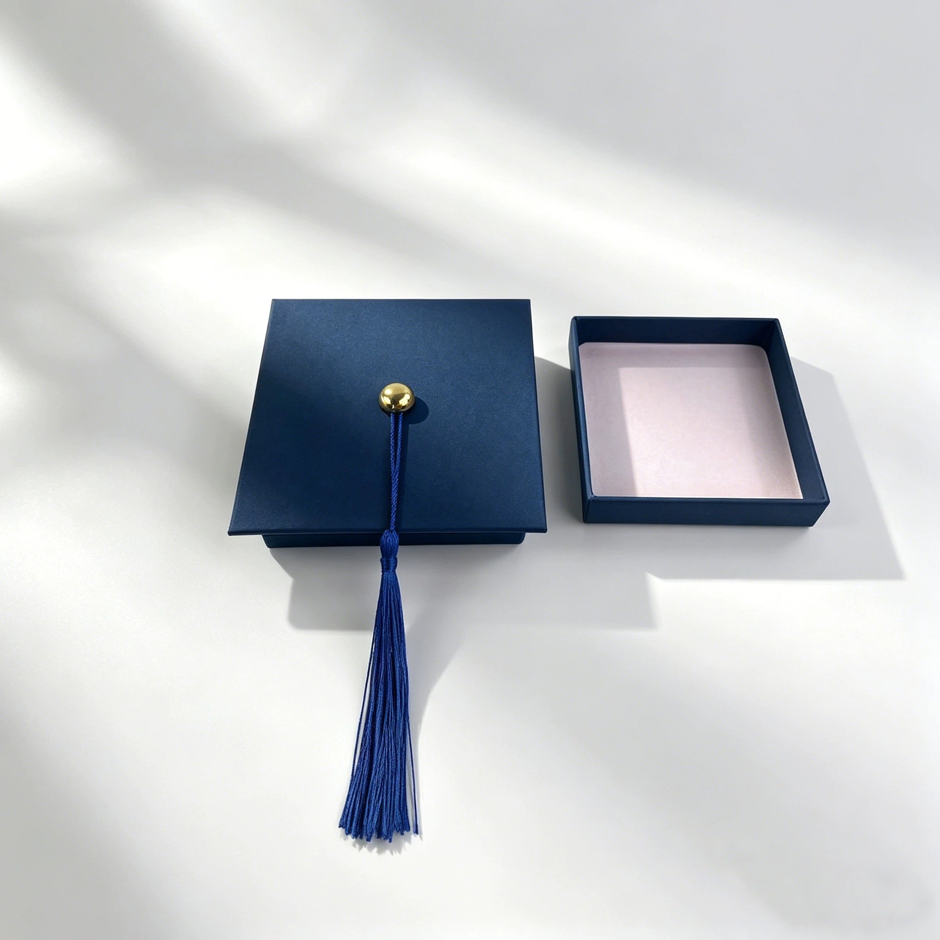Caja azul + borla azul