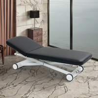 Table de massage électrique moderne à 2 moteurs avec vérin à gaz, réglable en hauteur, en cuir synthétique, avec appui-tête, pour salon, hôtel, école