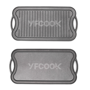 Preseasoned gang đảo ngược Nướng Vỉ nướng tấm Pan - 20 ", màu đen, rửa tay - Product Image 4