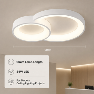 Plafonnier moderne en acrylique et fer, 34W LED, télécommande, variateur de lumière, trois couleurs, montage en surface, pour salon, chambre à coucher - Product Image 4