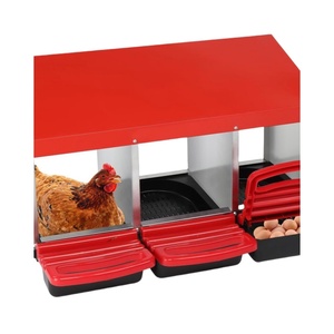 Poulailler en métal avec compartiment coulissant, nichoir, perchoir et couvercle - Cage pour animaux - Product Image 5