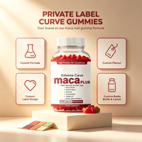 Gummies à la racine de Maca Extreme Curve pour les fesses et les hanches, en forme de cœur, flacon de 60 gummies