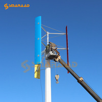 Éolienne à axe vertical 5KW 48V 96V 220V Système d'énergie solaire alternatif Système hybride solaire-éolien vertical
