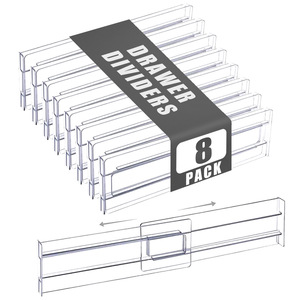 Séparateur de <span class=keywords><strong>tiroir</strong></span> transparent réglable et extensible, organisateur de placard, séparateur de rangement modulable <span class=keywords><strong>DIY</strong></span> pour chaussettes et sous-vêtements - Product Image 4