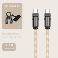 Nouveau câble de charge tressé anti-perte 2-en-1 5A charge rapide 2A fonctions compatibles iPhone 15 PD 60W câbles de données en nylon