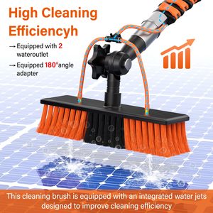 Meilleures ventes Brosse de <span class=keywords><strong>nettoyage</strong></span> de panneaux solaires alimentée par l'eau avec perche télescopique en aluminium de 3,6 m Équipement de <span class=keywords><strong>nettoyage</strong></span> de fenêtres Services personnalisés - Product Image 2