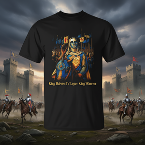 Camiseta King Baldwin Iv Leper King Warrior con diseño de caballero medieval, color negro - Product Image 3