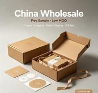 Boîte cadeau d'expédition personnalisée avec logo sur mesure, faible MOQ, échantillon gratuit, vente en gros Chine