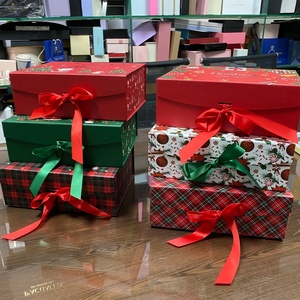 Cajas de Regalo Plegables de Navidad con Diseño de Copo de Nieve y Santa Claus, Ecológicas, Impresas Personalizadas, Disponibles en Stock - Product Image 2