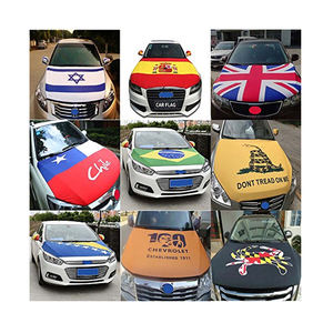 2024 vente en gros bas prix tissu Spandex étiré Logo personnalisé Sublimation pays moteur National capot de voiture couverture drapeau - Product Image 5