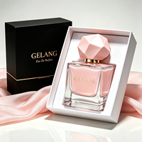 Flacon de parfum rose élégant 50 ml, flacon de parfum carré en verre 30 ml 100 ml, flacon de parfum vide avec emballage boîte