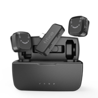 Microphone d'enregistrement sans fil FIFINE M12 2.4G Duo, léger, avec étui de charge, système de microphone cravate