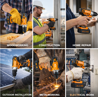 Taladro Inalámbrico Profesional de 16V sin Escobillas, 45Nm, Taladro Eléctrico Recargable con Batería de Litio, Herramientas Eléctricas para Bricolaje e Industria