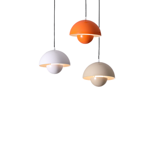 Ayarlanabilir yükseklik turuncu ve beyaz küçük Minimalist kolye ışık yatak odası avize için mükemmel orta lamba boyutları - Product Image 4