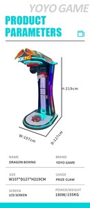 Máquina de <span class=keywords><strong>Boxeo</strong></span> Profesional Dragon Arcade, Operada con Monedas, Medidor de Fuerza con Puntuación Digital LCD y Luces de Neón RGB para Centros de Juego - Product Image 4