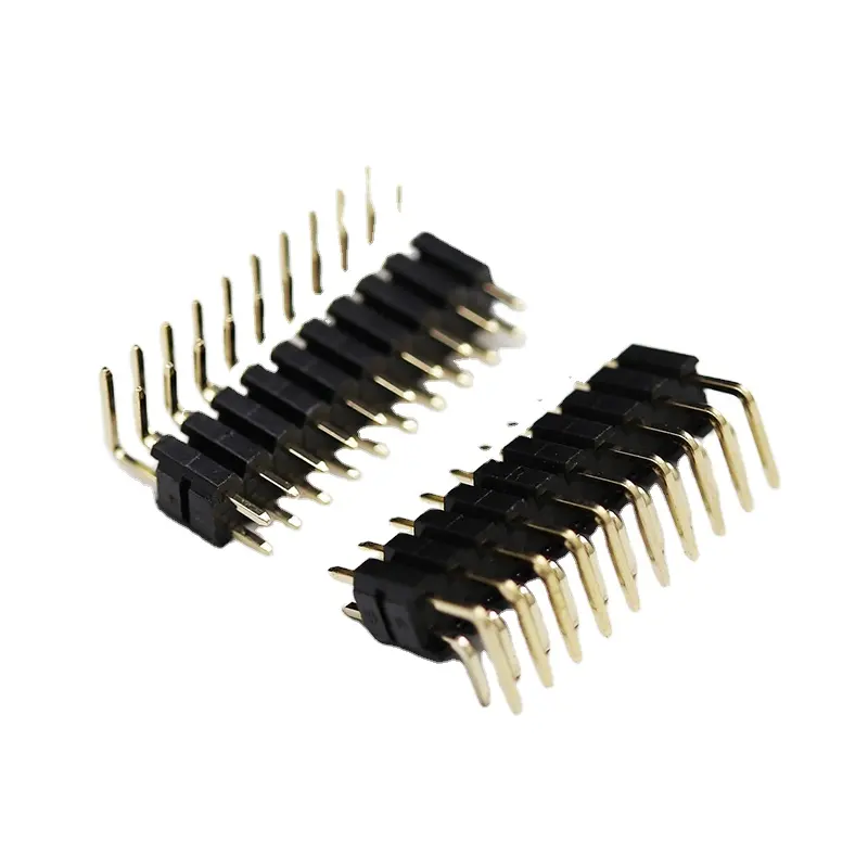 Fabrika outlet Pcb konektörü 1.27mm 2 ila 40 Pin 2.54mm 2.0mm 1.27mm 1.0mm Pitch çift sıra plastik kavisli Pin başlık konektörü