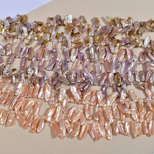 Perlas de Agua Dulce Barrocas de Alta Calidad, 28 Agujeros, Forma de Pétalo, Productos Semielaborados, Perlas Sueltas Blancas para Manualidades - Product Image 2