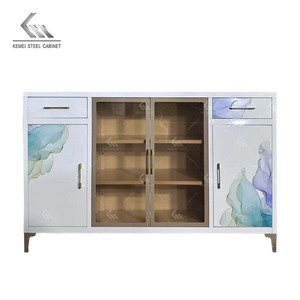 Armoire de rangement moderne en métal à quatre portes, <span class=keywords><strong>meuble</strong></span> de maison pour bureau, salon, cuisine, chambre, buffet de présentation - Product Image 2