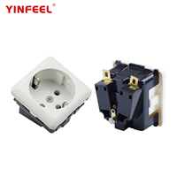 Prise de courant encastrée à 3 broches 16A 250V AC, norme allemande, pour armoire de stockage d'énergie et équipement médical