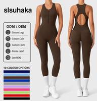 Pakaian Olahraga Wanita Baru, Set Yoga Kasual, Olahraga Aktif, Lari, Jumpsuit Yoga Seksi, Spandex/Nylon, Bernapas