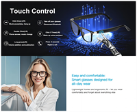 Lunettes Intelligentes SHR avec Assistant IA, Étanchéité IP68, Chargement Magnétique, Appels Vocaux, Musique, Commande Tactile, Design Tendance