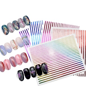 Popular Special Pattern Nail Stickers Custom Nail Wraps stripe Designers Nail Stickers