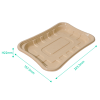 Oasis 26oz 770ml Bagasse Biologisch afbreekbare composteerbare wegwerp waterdichte vetwerende supermarkt schaal voor vers vlees en fruit, afhaalbaar