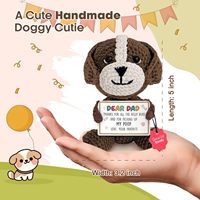 Peluche chiot en crochet avec carte de message encourageant, cadeau fait main au crochet pour papa, maman, ami, anniversaire, remerciement