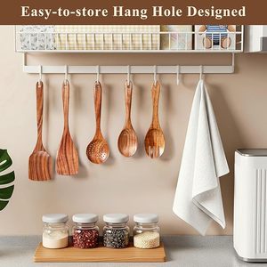 Vente en gros d'ustensiles en bois de teck naturel pour la maison et la cuisine pour outils de cuisson Cuillères en bois pour la cuisine Ensemble d'ustensiles en bois antiadhésifs - Product Image 6