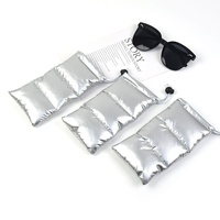 Sac à lunettes en duvet argenté avec logo personnalisé pochette pour lunettes de soleil à cordon étui à lunettes de luxe vintage pour lunettes de soleil rangement de bijoux