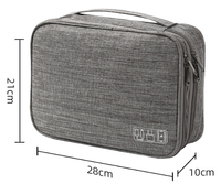 Pochette de voyage étanche pour câbles de chargeur, étui de rangement portable double couche pour câbles électroniques