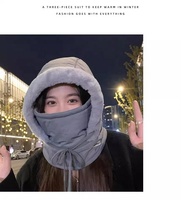 Masque de ski pour femme doublé polaire avec protection intégrée pour les oreilles et le cou, bonnet coupe-vent rembourré et chaud pour le cyclisme, style chapeau Lei Feng