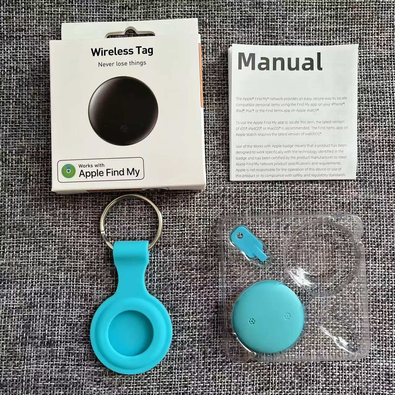 Ensemble de pendentifs en silicone F10-bleu (1 paquet)