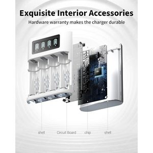 EBL 8-Pack AA/AAA Combo Smart <b>Battery</b> Charger 4 Bay LCD 2800mah <b>Double</b> <b>Rechargeable</b> <b>Batteries</b> 4 Bay LCD Smart <b>Battery</b> Charger - Product Image 4