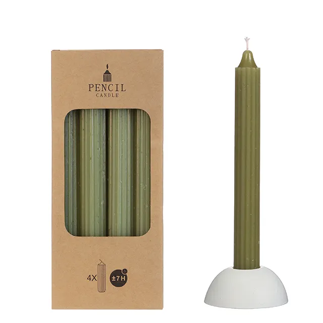Home Decor Dinner Taper Pencil Candles set 4 available in multiple colours - 7 burning hours - h.20 22 cm - 60pcs for Wholesale