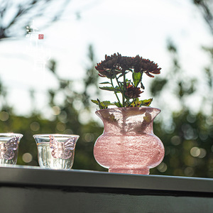 Liuli Jianshui Glass <b>Vase</b> <b>Small</b> Pastel Flower Holder For Tea Ceremony Housewarming Gift Quanzhou Made - Product Image 3