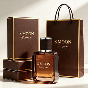 Flacone di Profumo in Vetro Ambrato da 30ml 50ml 100ml all'Ingrosso con Tappo in Pelle e Confezione Regalo, Bottiglia Vuota Personalizzabile con Logo - Product Image 1