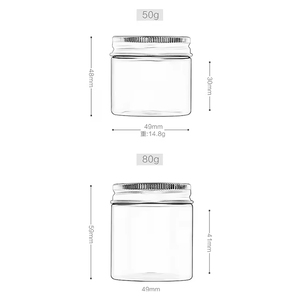 Pequeño 50g 80g crema facial cuidado de la piel cosmético contenedor colorido tarros cosméticos de plástico transparente con tapas - Product Image 6