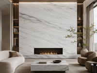 Dalles de marbre Bianco Lasa Vena Oro polies, coupées sur mesure, carreaux, panneaux muraux, comptoirs de cuisine et dessus de meubles de salle de bain sur mesure