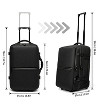 Sac à dos de voyage multifonctionnel antivol grande capacité avec chargement USB, affichage du poids, poignée, compartiment pour trolley et 3 poches de rangement