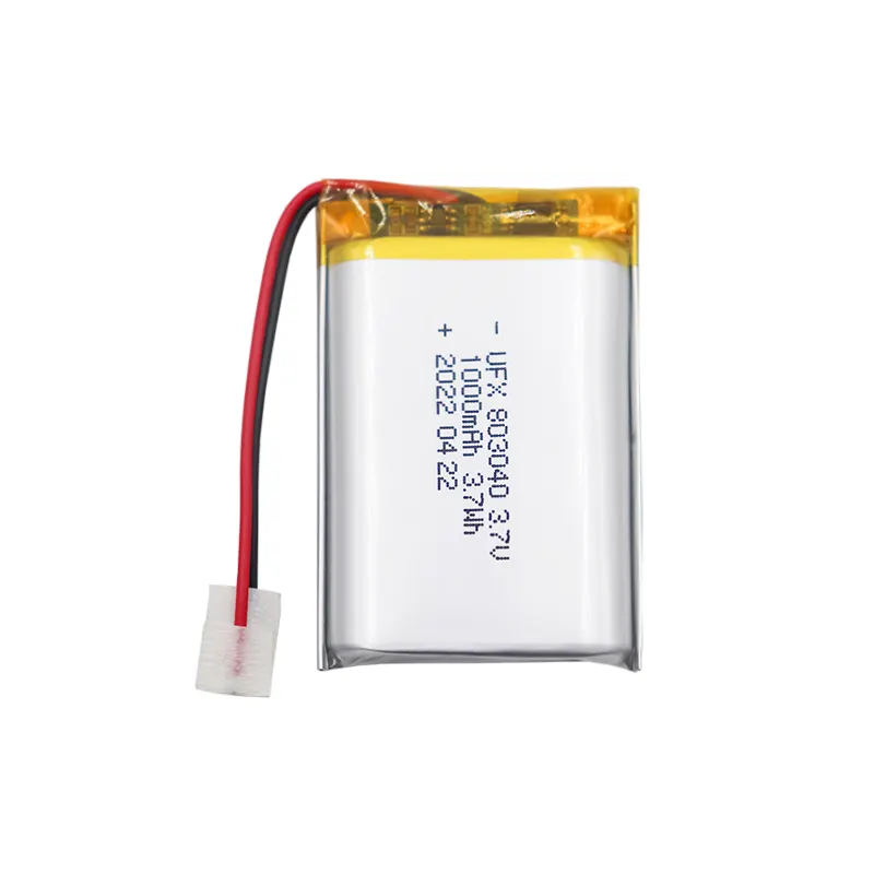 Profesional personalizar UFX 803040 1000mAh 3,7 V pequeña batería recargable para masajeador de ojos Wearable Digitals