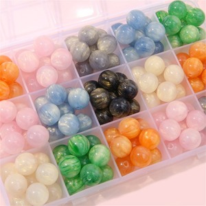 Perles en résine pour la fabrication de bijoux Perles de cristal rondes de 8mm Bracelet faisant démarreur de perles pour cadeaux d'anniversaire de vacances - Product Image 1