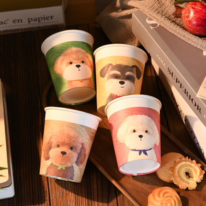 Cute Cat <b>Pattern</b> Disposable <b>Paper</b> Cups 250ml Thickened For Hot Drinks Home Use - Product Image 4