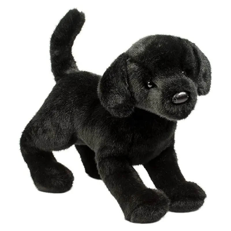 CPC isteğe özel peluş oyuncak siyah Lab köpek peluş doldurulmuş hayvan doğum günü noel doldurulmuş oyuncak