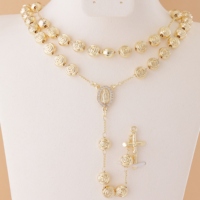 Collier chapelet en laiton en forme de rose, Vierge Marie Notre-Dame de Guadalupe, avec zircon, bijoux religieux catholiques, nouveau style tendance