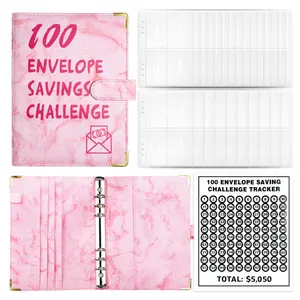 Cute Candy Color Factory Direct Custom Planner Money Book 100 Day Saving Challenge Envelope Money Saving