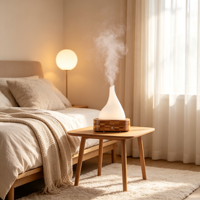Diffuseur d'arômes ultrasonique pour huiles essentielles, petit humidificateur de bureau à effet bois, machine à parfum pour la maison et la chambre