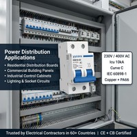 Disjoncteur miniature MCB 1P 2P 3P 4P 6-63A 10kA AC 230V Courbe C IEC 60898-1 CE CB