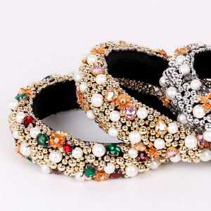 Hua Liyu – bandeaux perlés pour femmes, accessoires pour cheveux en perles colorées et strass, bandeau en éponge de style baroque, coiffe DZ001 - Product Image 4