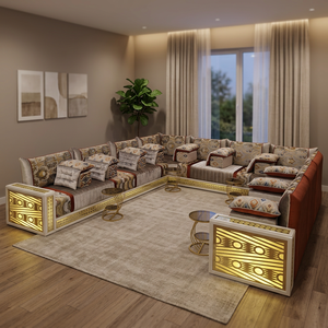 Sofá estilo Majlis árabe, diseño clásico, elegante conjunto para sala de estar, asientos de esquina de lujo, diseño que ahorra espacio - Product Image 3